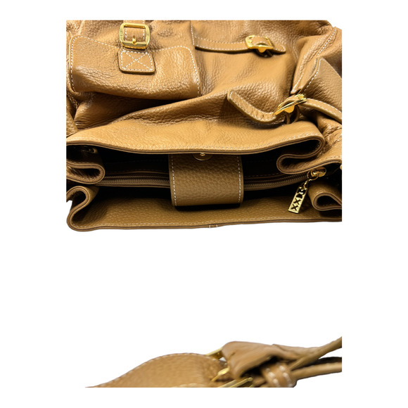 Maxx New York Pebbled Shoulder bag Brown Tan Leather, Pockets & Paisley - Picture 6 of 9
